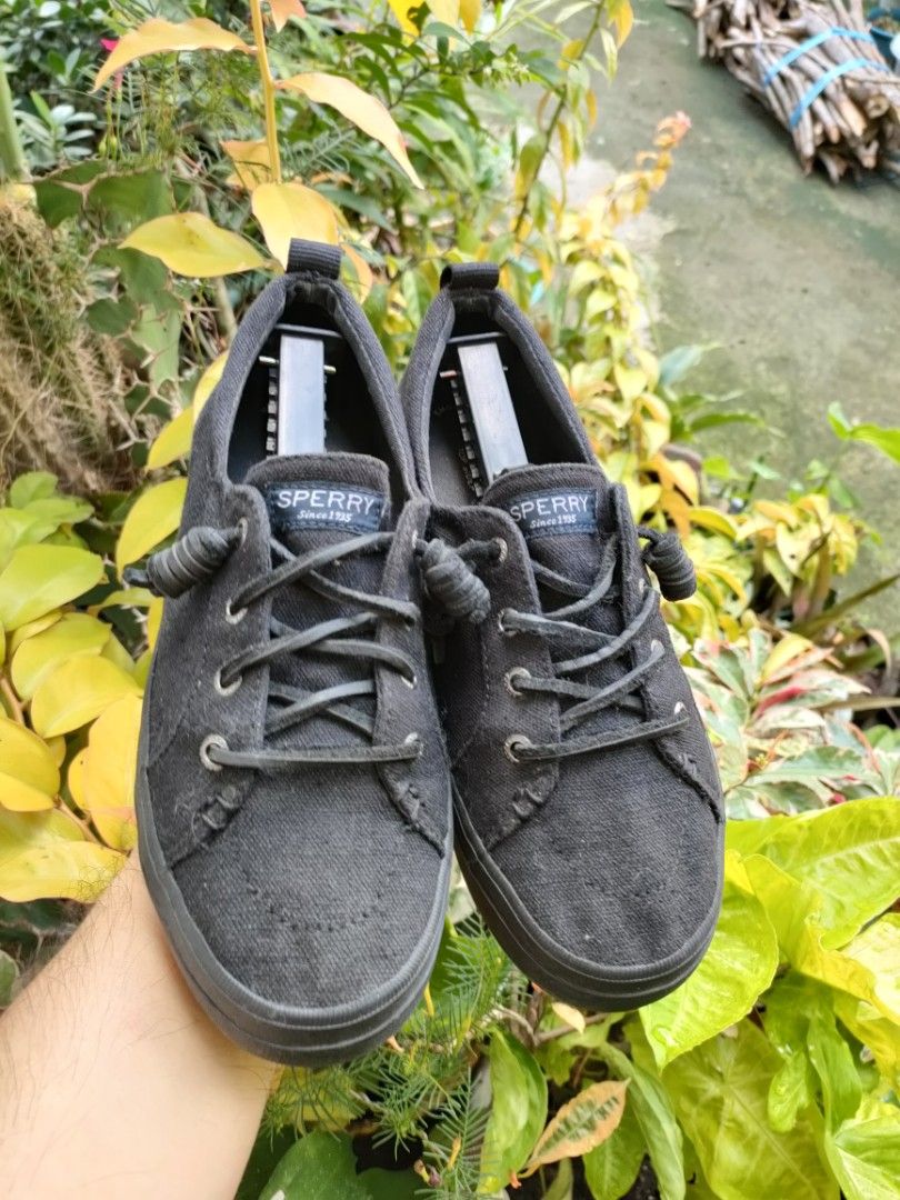 All black sperrys sales