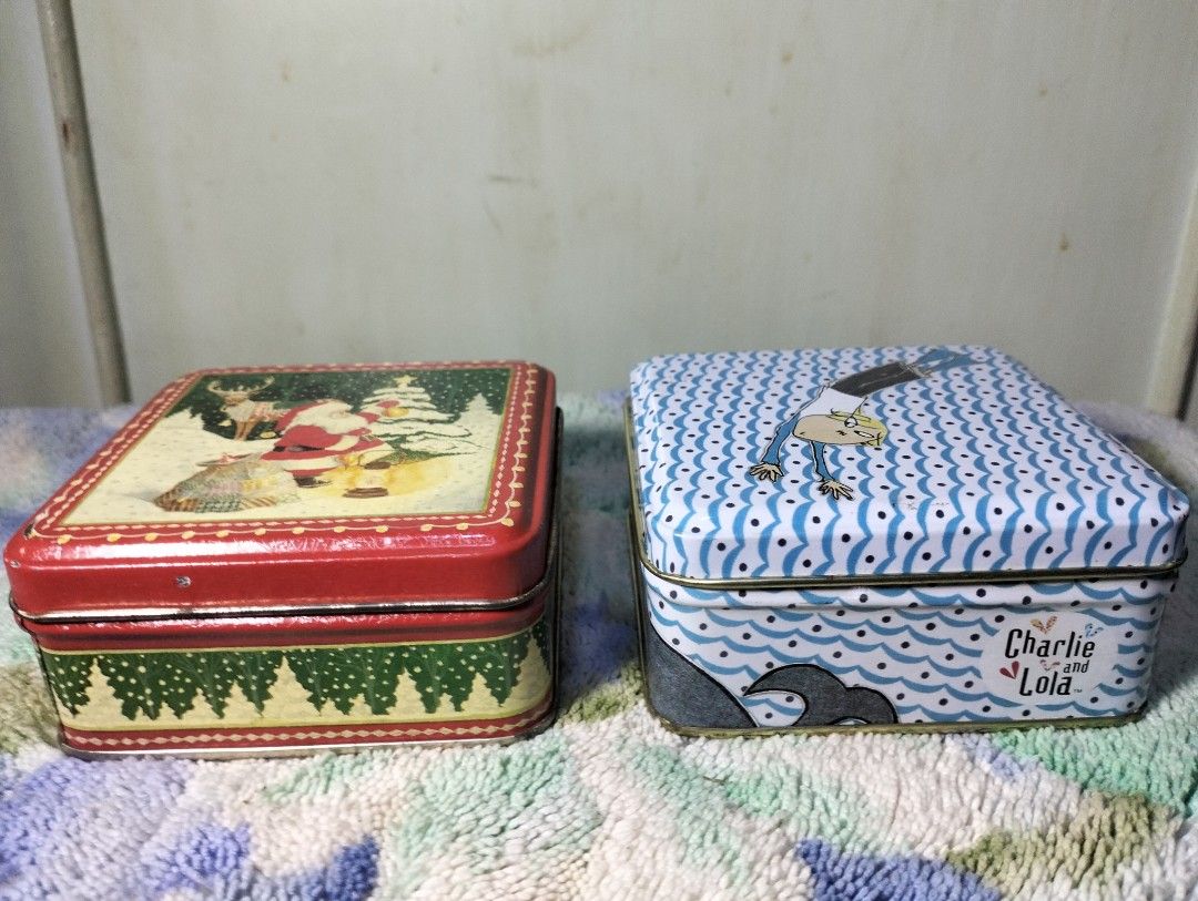 Square Mini Tin Boxes From UK Set Of 2 (Category: Storage Boxes & Baskets) located in Pasig City. Submitted by Unikko75 (Listing ID 1259779490, Image 3). Description: Square Mini Tin Boxes From UK Set Of 2 Sizes : 3.5 X 3 5 X 1.5 Inches Price : 450. Take All Note : These are used items . Please check the photos..