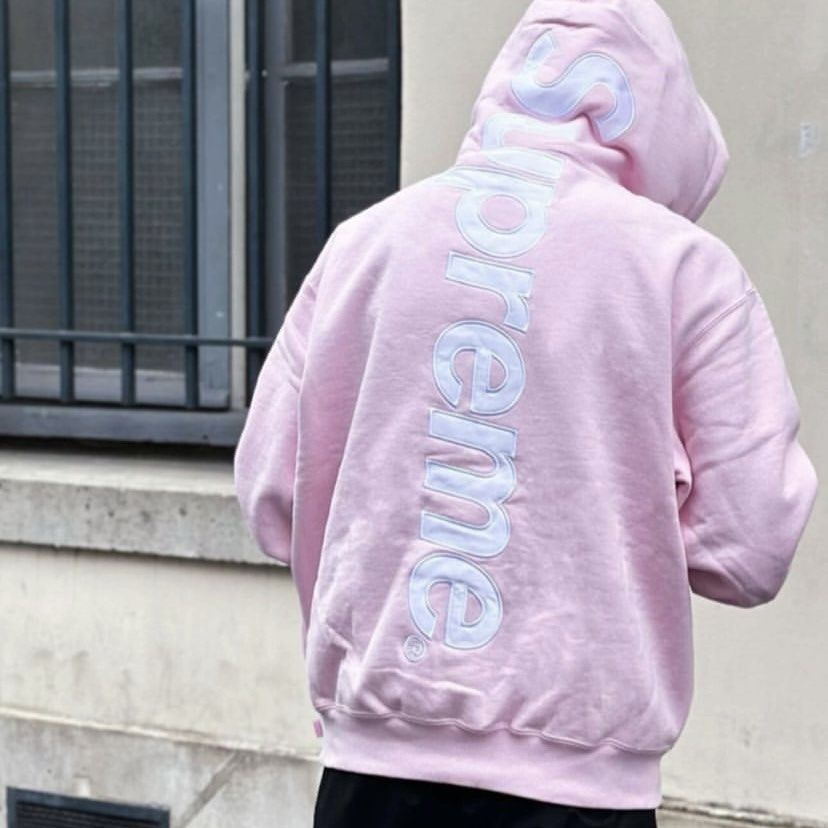 Supreme hoodie hooded sweatshirt satin applique FW 23 New York week 8