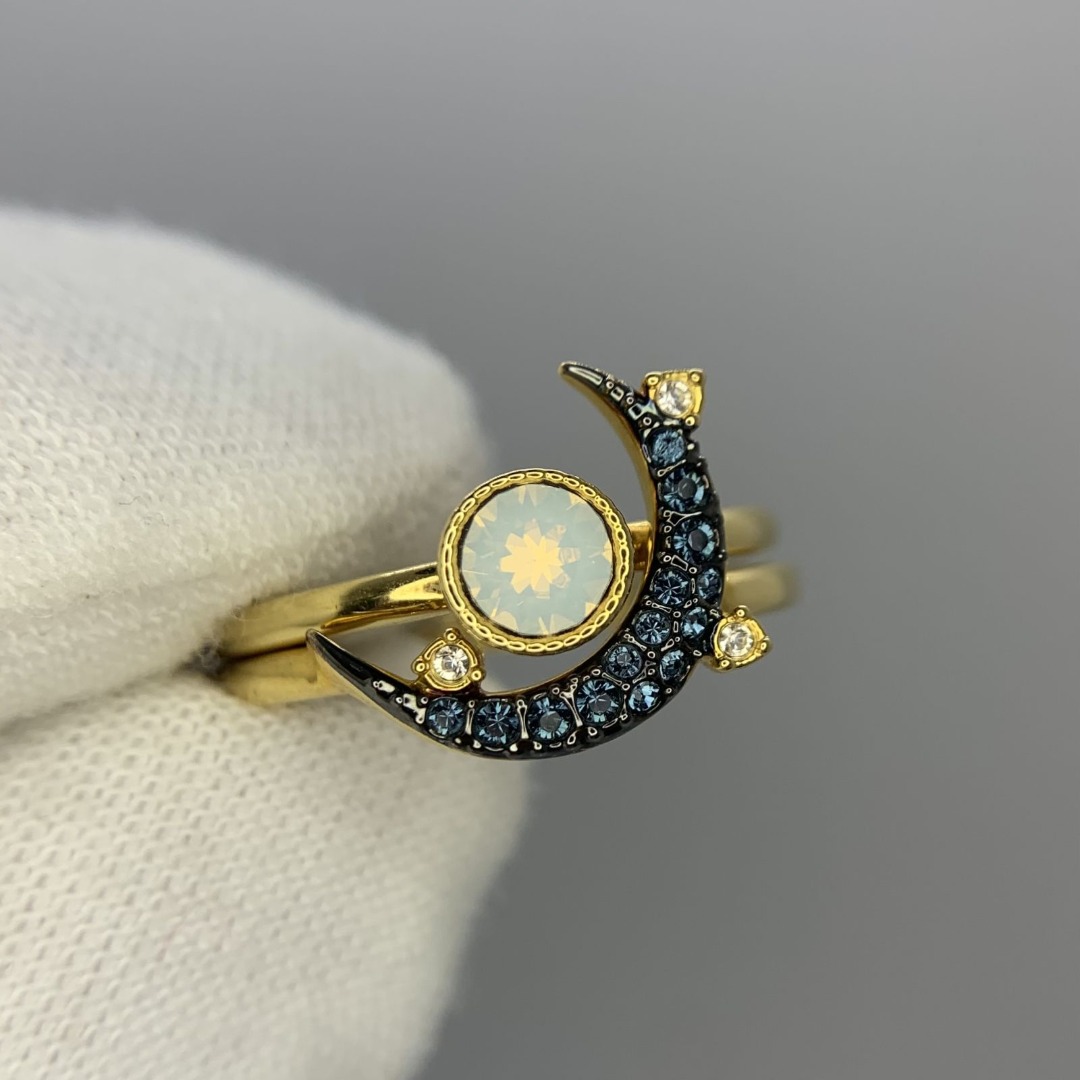 Swarovski duo store moon ring