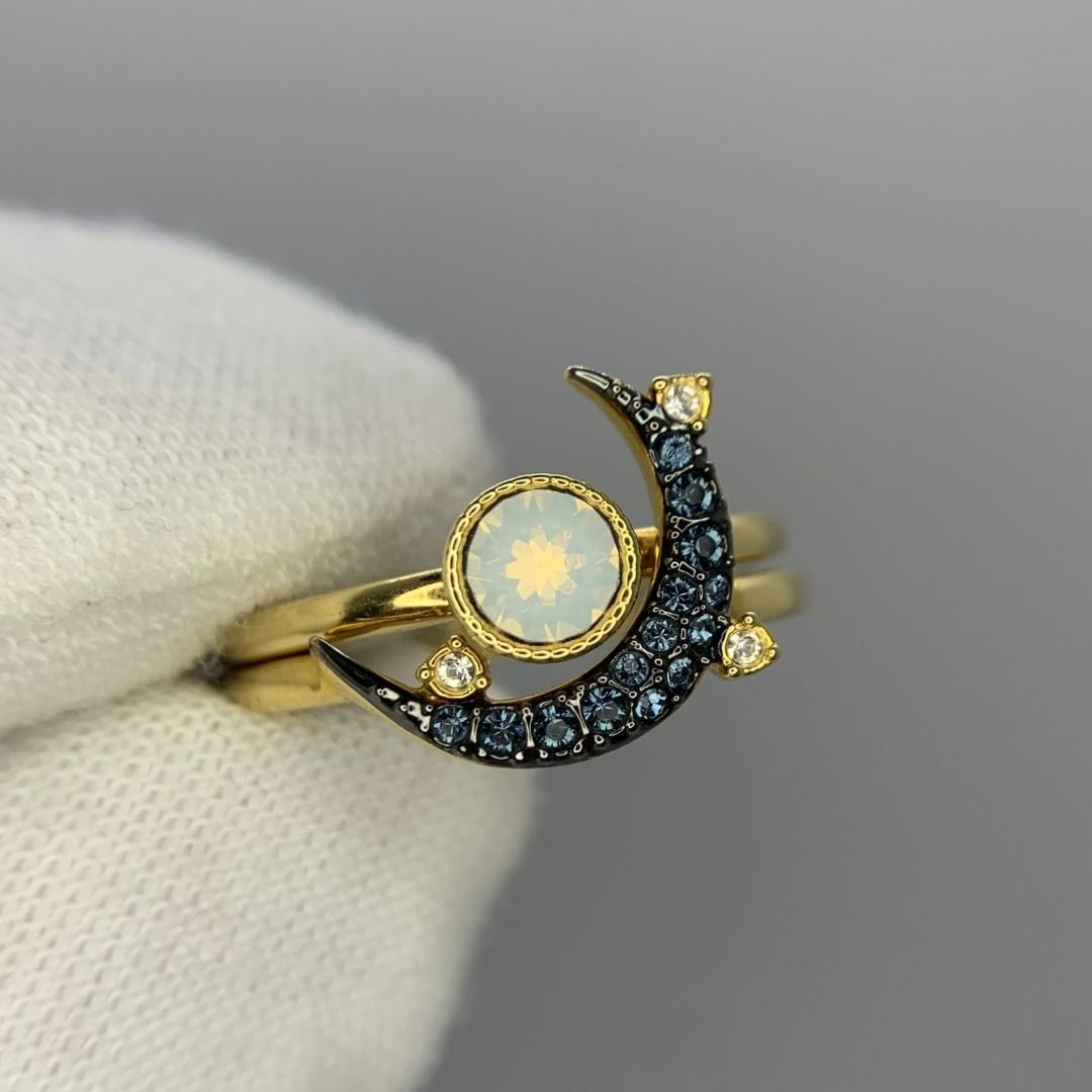 Swarovski duo moon ring cheap
