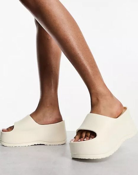 White platform jelly sandals outlet