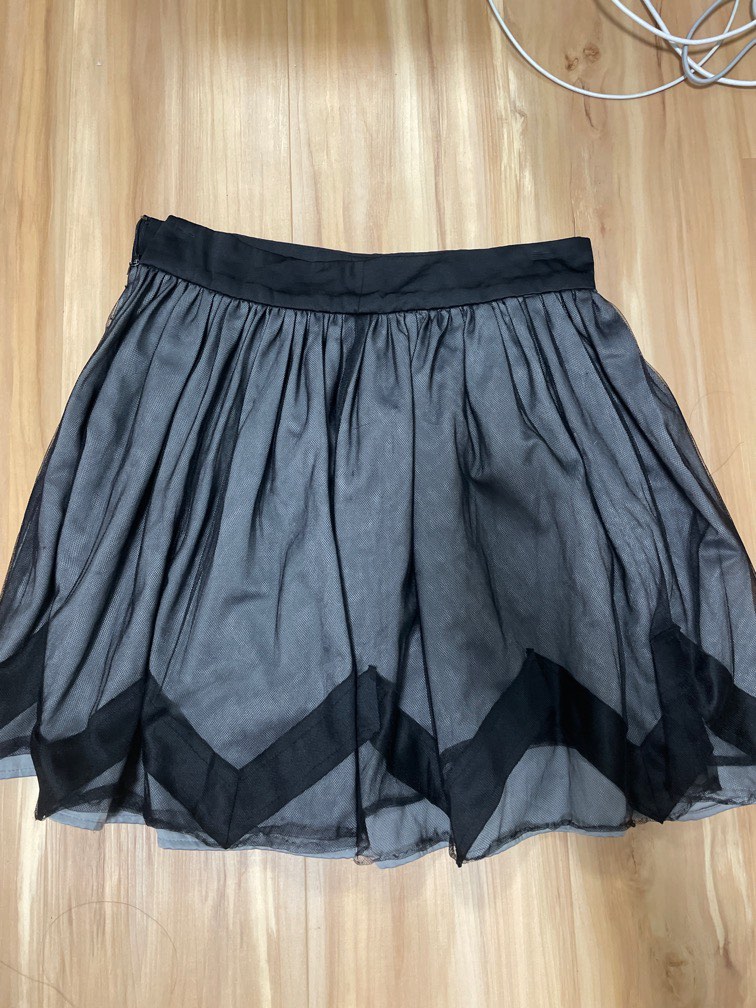 Elastic waist black tulle skirt store