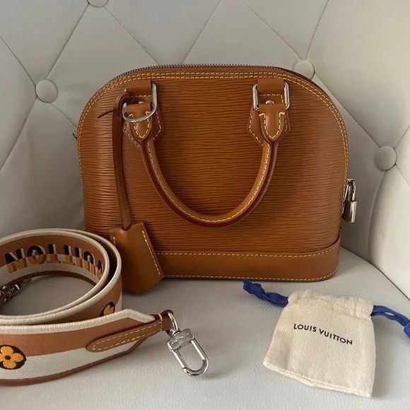 URGENT SALE!!! Authentic LV Alma BB Epi Gold Miel With Jacquard Strap,  Luxury, Bags & Wallets on Carousell