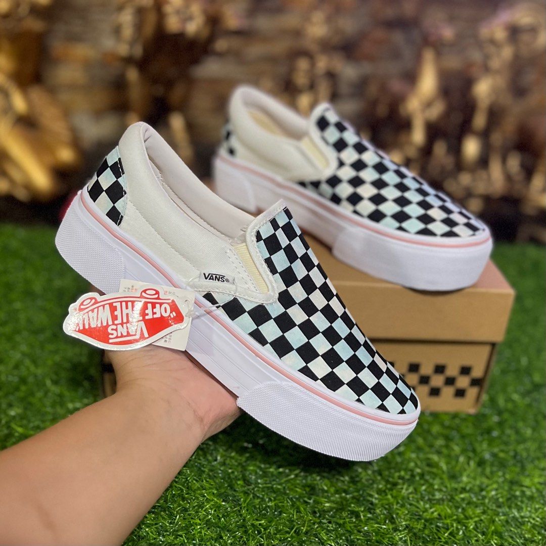 Vans Chunky Checkerboard Slip On Women s Fashion Footwear Sneakers on Carousell