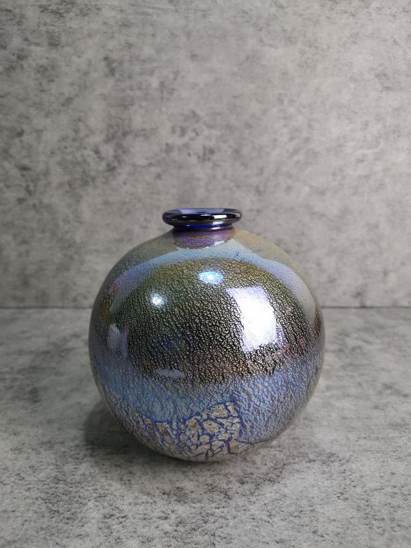 Vibtage Cobalt Blue Kurata Art Glass, Furniture & Home Living, Home