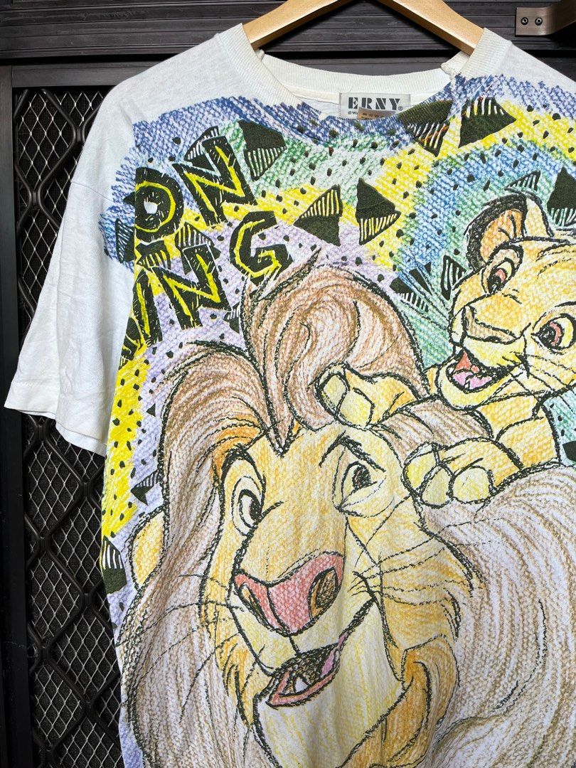 Vintage 90s AOP The Lion King Shirt, Men's Fashion, Tops & Sets