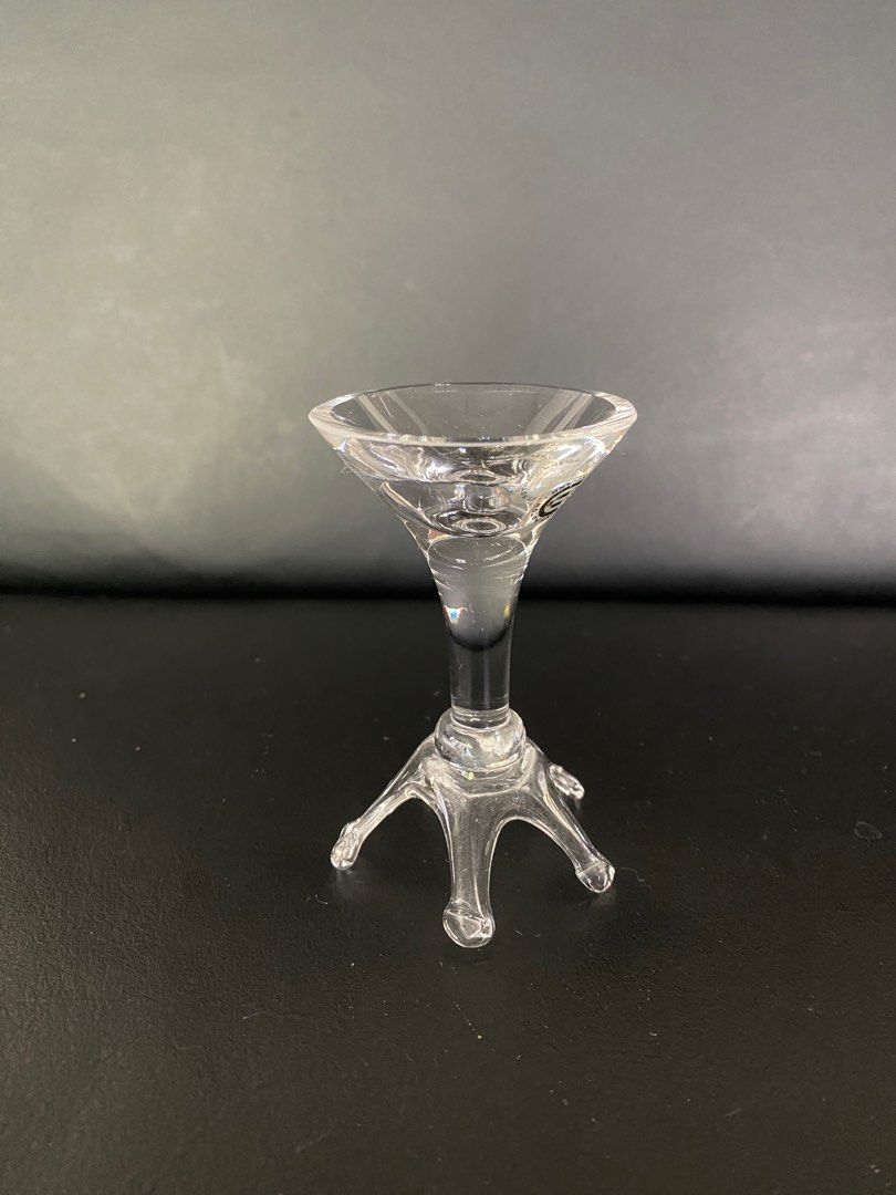 Vintage Dartington UK Art Glass Crystal Glass Jewellery Ring Holder Tree Trinket Dish by Frank Thrower