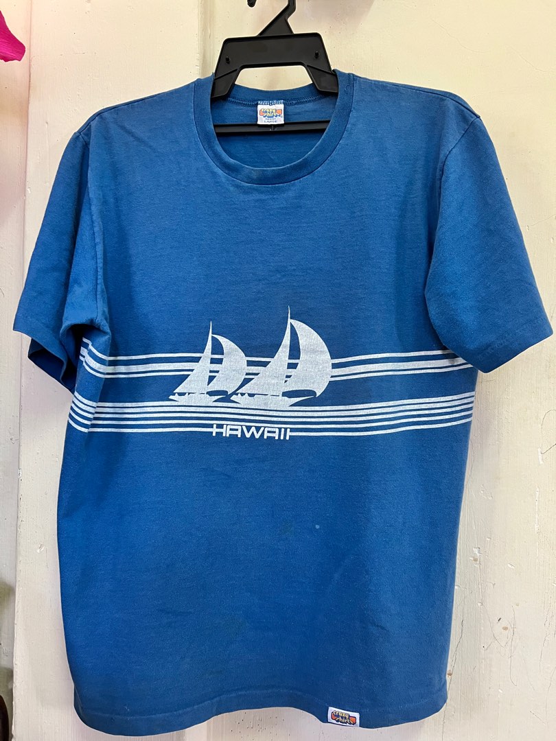 Vintage Hawaii Crazy Shirt 70s Kapal Layar USA, Men's Fashion, Tops