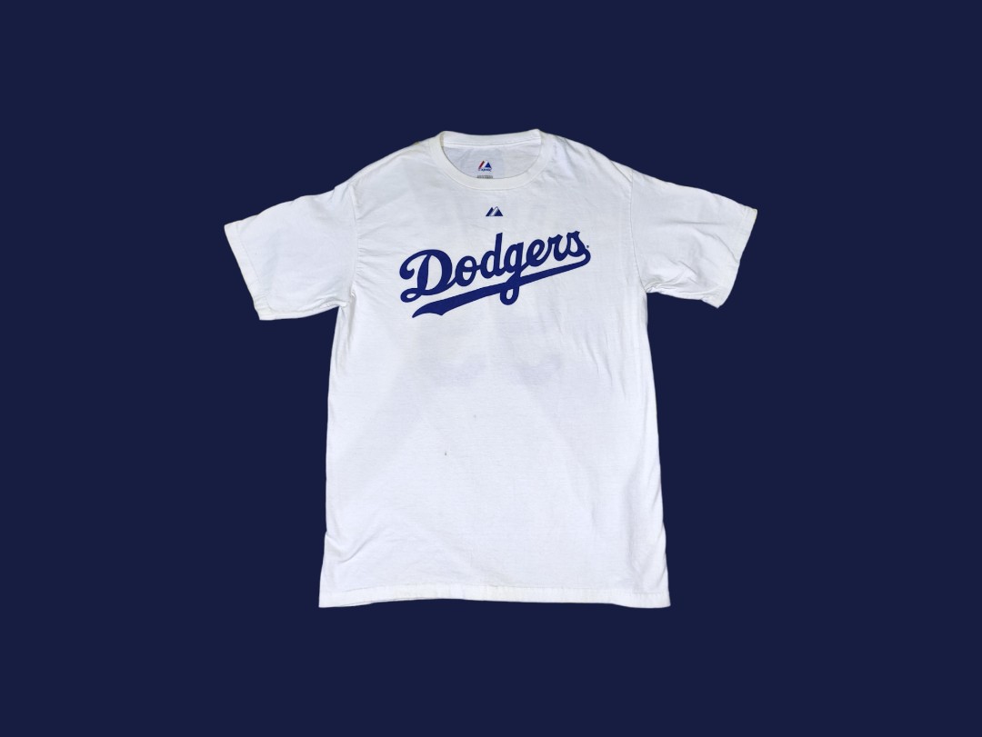 Majestic LA Dodgers White T Shirt Seager #5 100% Cotton Mens Size Large GUC  ⚾️