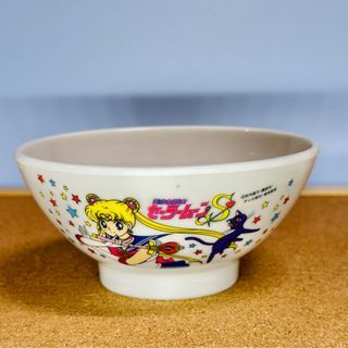 Vintage Sailor Moon/Sailormoon Usagi & Luna small plastic bowl/rice bowl height:5cm rim:10.5cm - Php 300