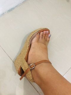 Wedge Liliw Rattan Canvas Shoes
