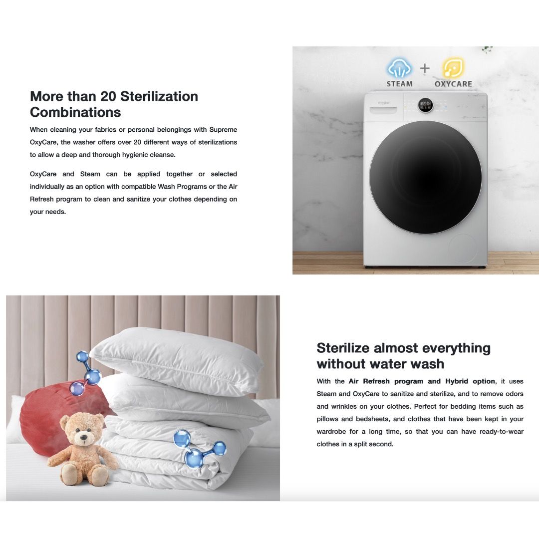 WHIRLPOOL FWMD10502GW FWMD10502GG 10.5KG SUPREME OXYCARE INVERTER