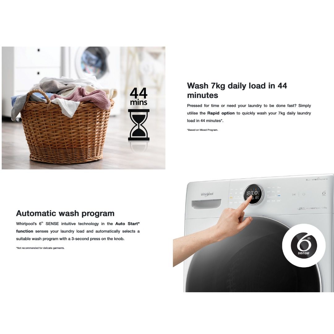 WHIRLPOOL FWMD10502GW FWMD10502GG 10.5KG SUPREME OXYCARE INVERTER