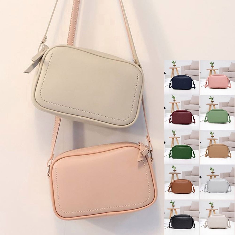 Women Simple Plain Korean Style Sling Bag Girls Ladies Shoulder - Main Image