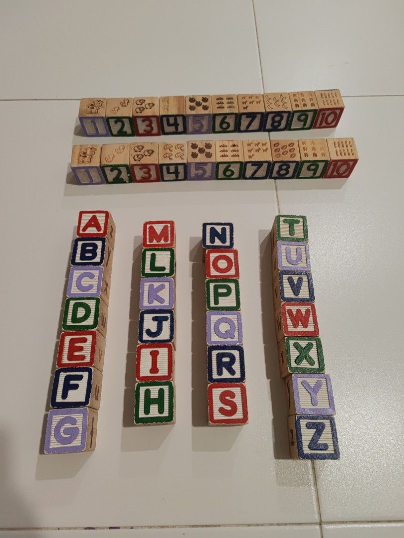 Wooden alphabet and number blocks hobbies toys toys games on