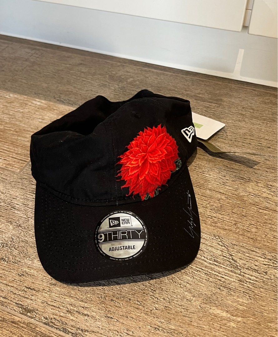 Yohji Yamamoto flower-print new era baseball cap, 男裝, 手錶及配件