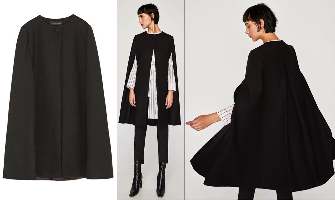 Black cape new arrivals coat zara