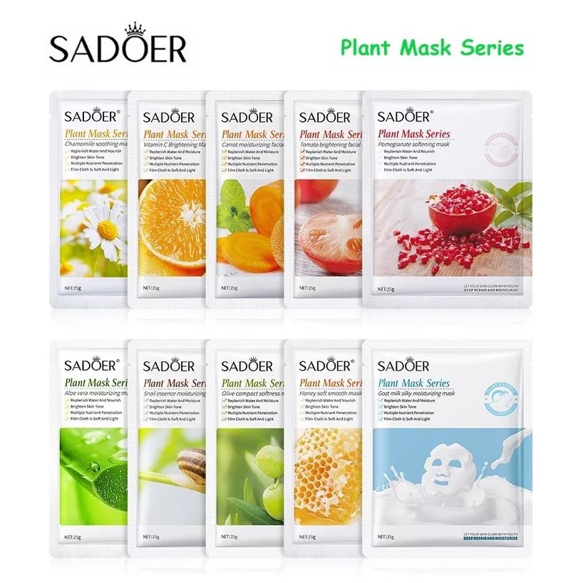 SADOER Fruit Plant Extract Moisturizing Hydrating Facial Face Mask 25g