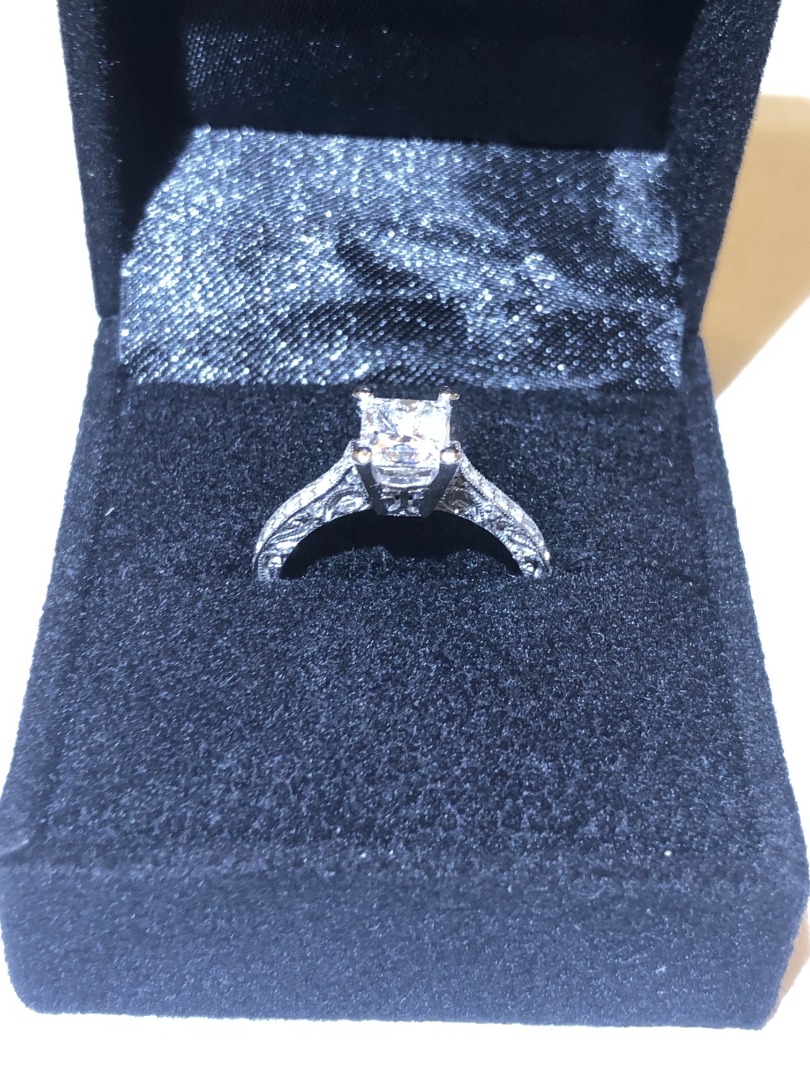 1 carat GIA Princess Cut Diamond Ring Women s Fashion Jewelry