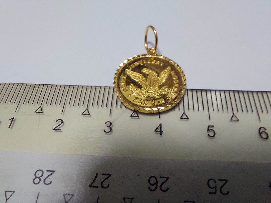 Gold eagle coin pendant sale