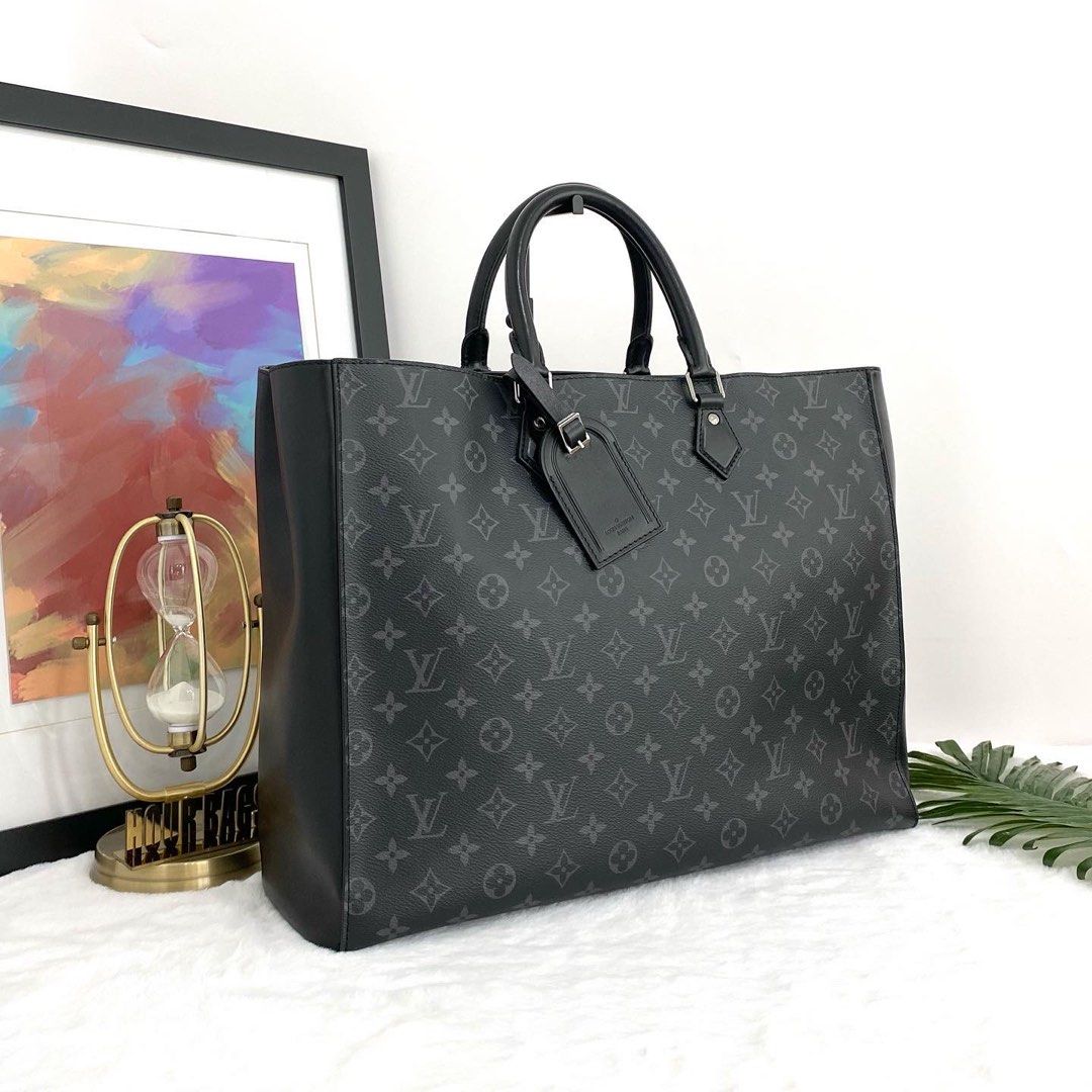 💯% Authentic LV Black Monogram Large Sac Tote Bag with a Removable Zipper  Pouch, Luxury, Bags & Wallets on Carousell