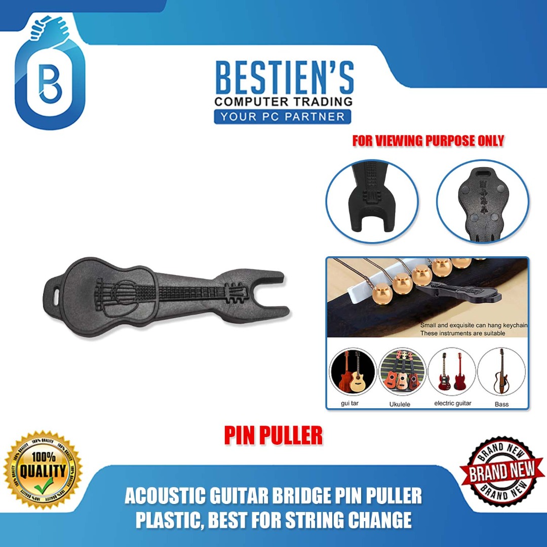 ACOUSTIC GUITAR BRIDGE PIN PULLER PLASTIC, BEST FOR STRING CHANGE, TV