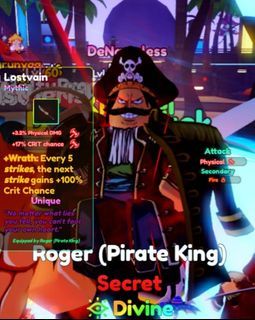 Divine Roger(Pirate King)EVO and Unique Heathcliff(Admin)EVO