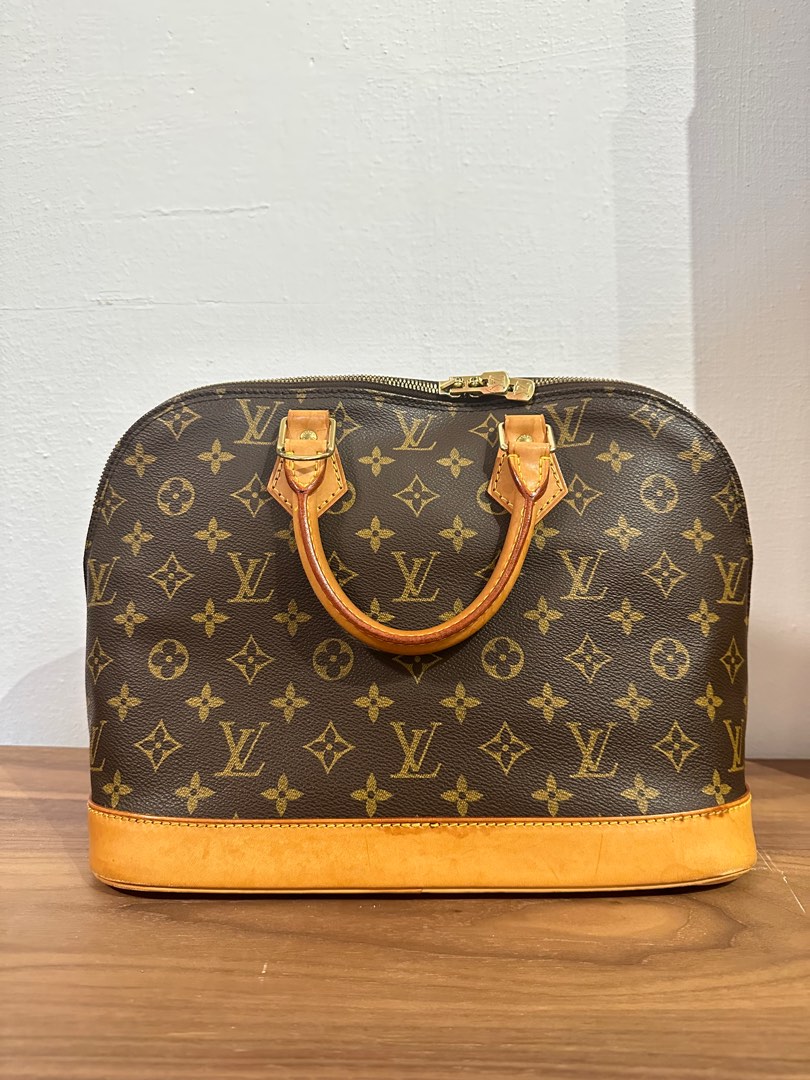 Used Brown Louis Vuitton Authentic Alma MM Monogram Canvas Top