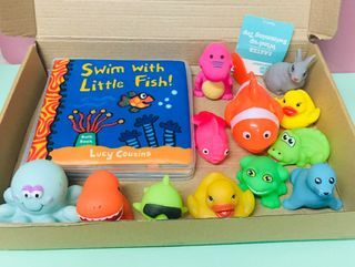 Baby Bath Squirting Toys and Baby Bath Book Set