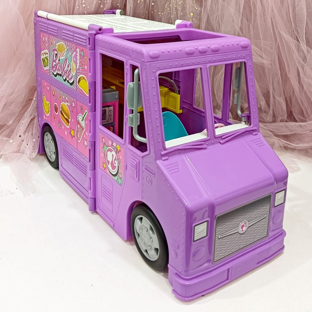 Pink barbie food truck car toy hotsell