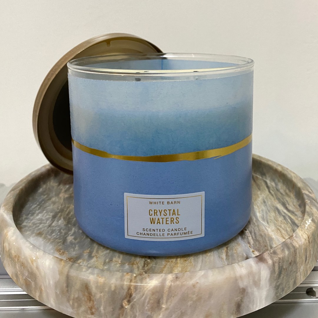 Bath & Body Works White Barn Crystal Waters Candle, Furniture & Home