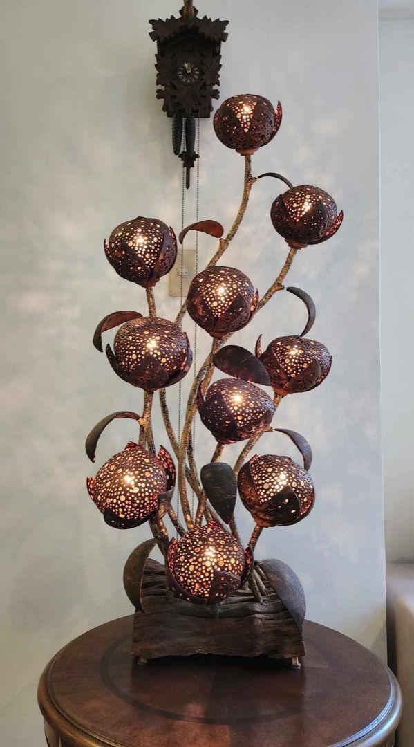 Beautiful Handmade Coconut Shell Lamp, Furniture & Home Living ...
