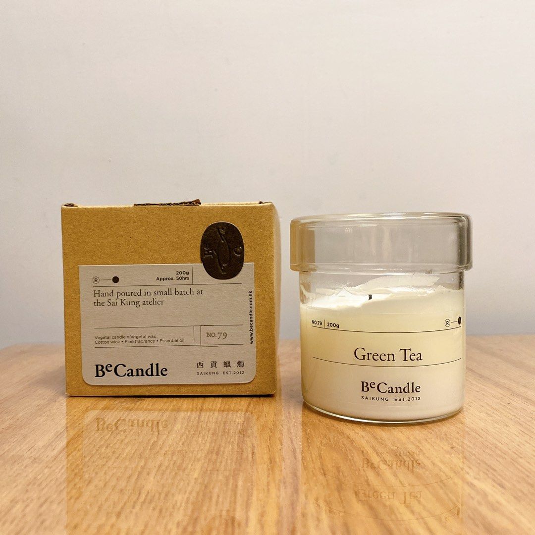 BeCandle - No.79 Green Tea scented vegetal candle, 200g 西貢蠟燭