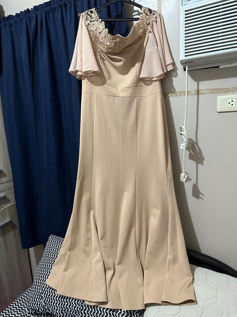 Beige Wedding or Night Gown (Category: Evening dresses & gowns) located in Manila. Submitted by eeceec (Listing ID 1259916744, Image 2). Description: Mav Studio Beige Gown Like Brand New. Used only once. Perfect as Gown for Ninangs Perfect as Night Gown Super pretty and classy when worn Price is negotiable.