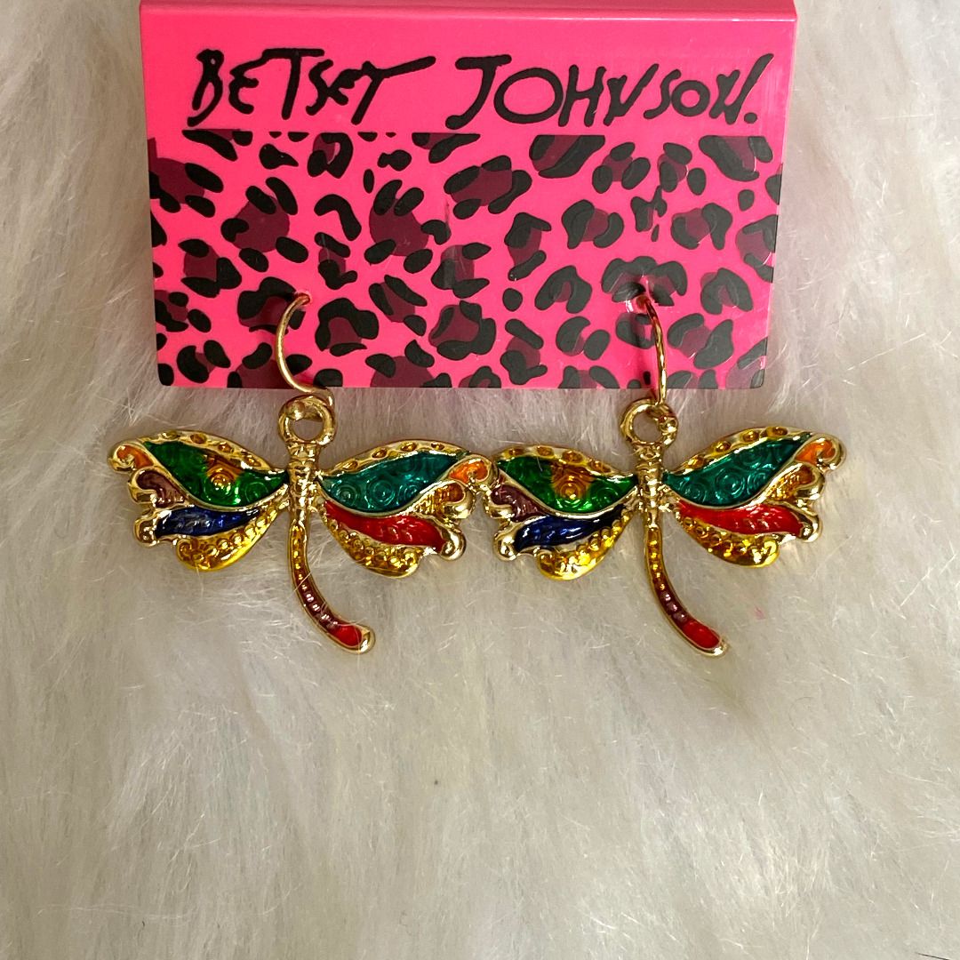 Betsey johnson deals dragonfly earrings