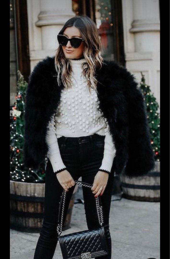 black fur jacket Women s Fashion Coats Jackets and Outerwear on