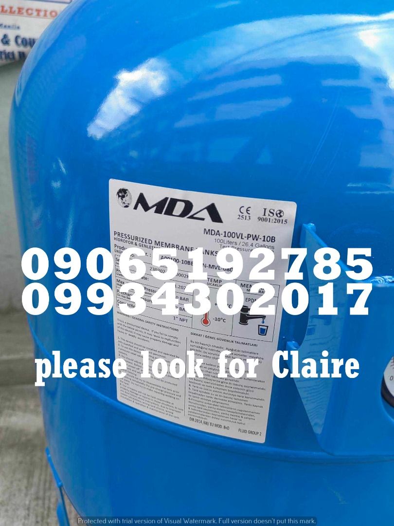 Bladder tank (Category: Construction Tools & Equipment) located in Makati City. Submitted by claire_joy (Listing ID 1259823412, Image 2). Description: CONTACT DETAILS: 📌 0-9-9-3-4-3-0-2-0-1-7 📌0-9-0-6-5-1-9-2-7-8-5 🧭LOCATION: 📍Manila Mayhaligue St. Abad Santos Manila 📍Cavite Centennial Rd Kawit Cavite note: price may change without prior notice..