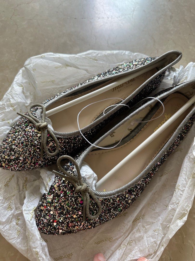 Glitter ballerina pumps store