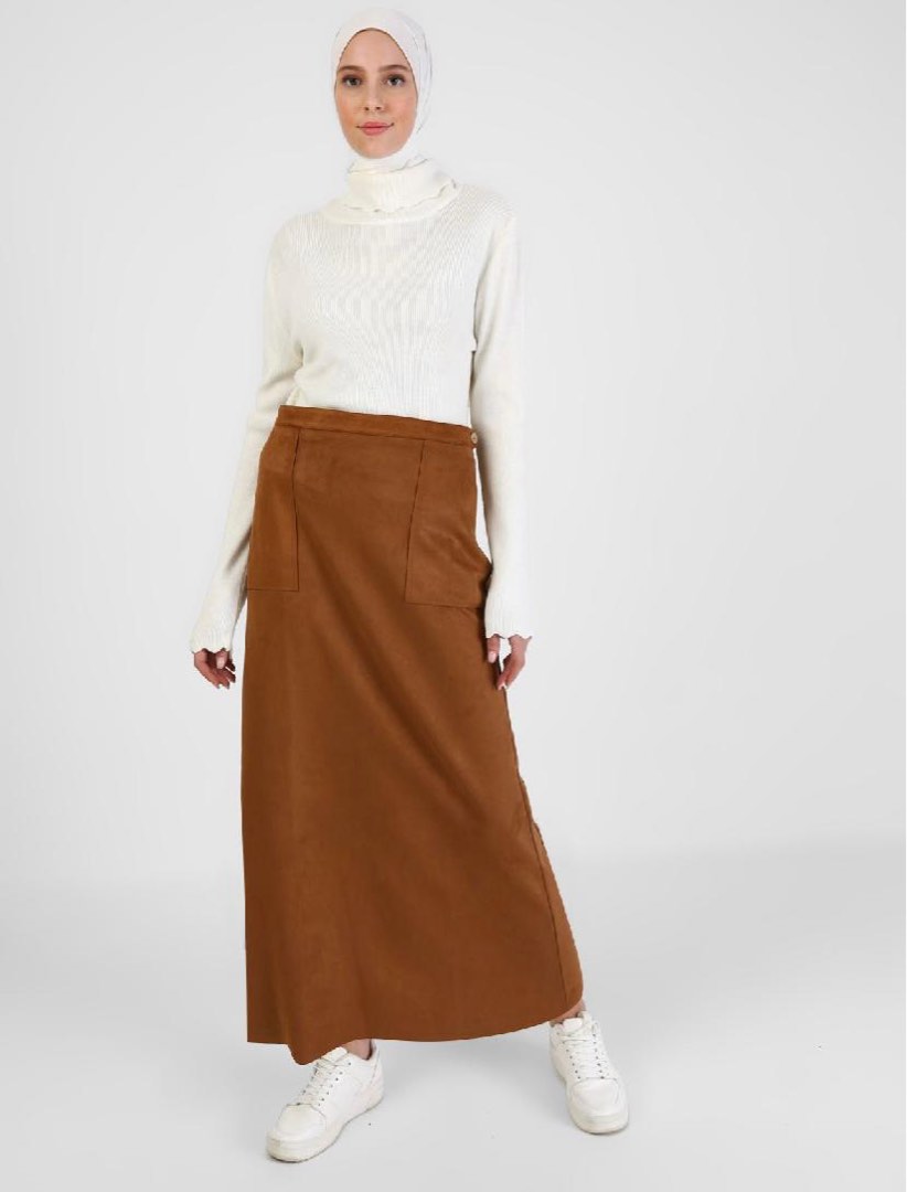 Pleated maxi skirt sales modanisa