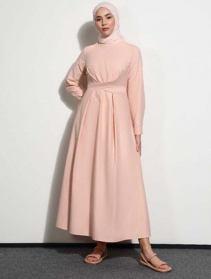 Modanisa long best sale sleeve maxi dress