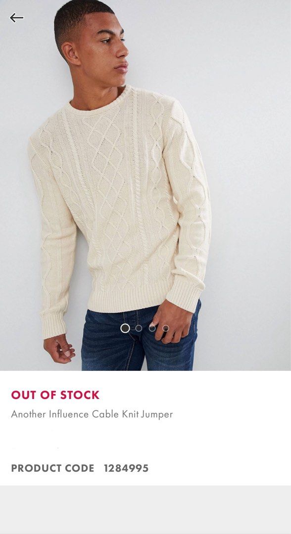 White knitted jumper best sale mens