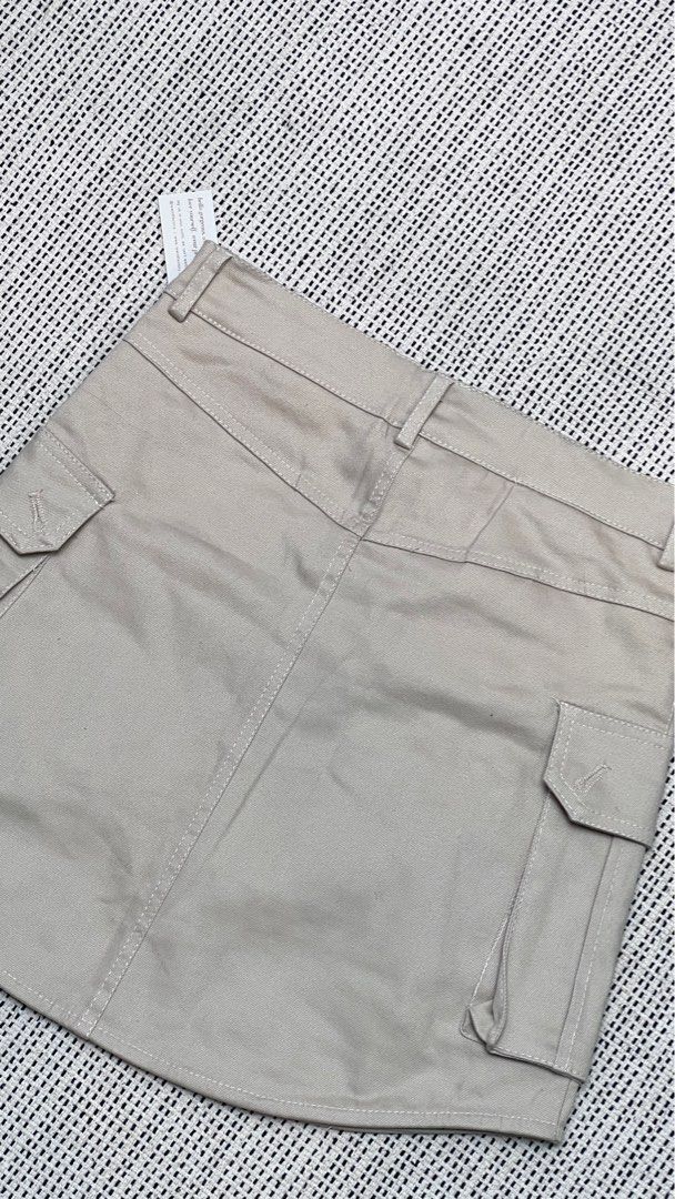 Cargo skirt Beige, Women's Fashion, Bottoms, Skirts on Carousell