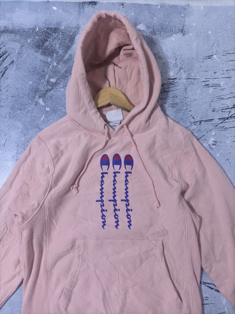 Champion vertical logo hoodie hot sale