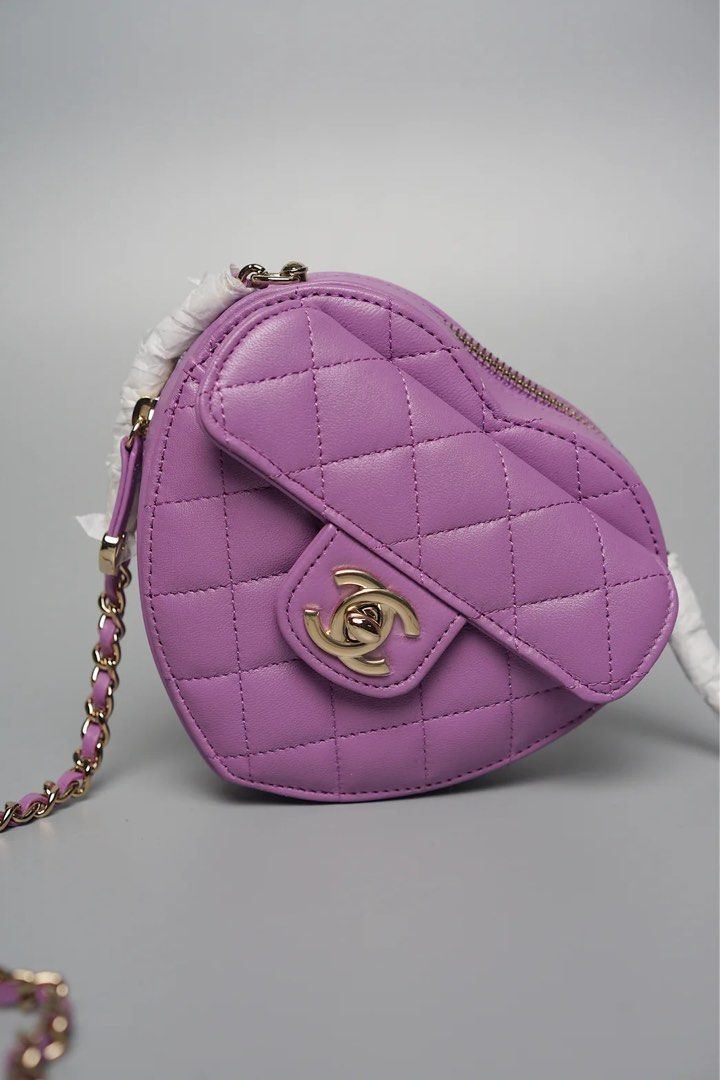 Chanel 22s Small Heart Bag in Purple, Luxury, Bags & Wallets on
