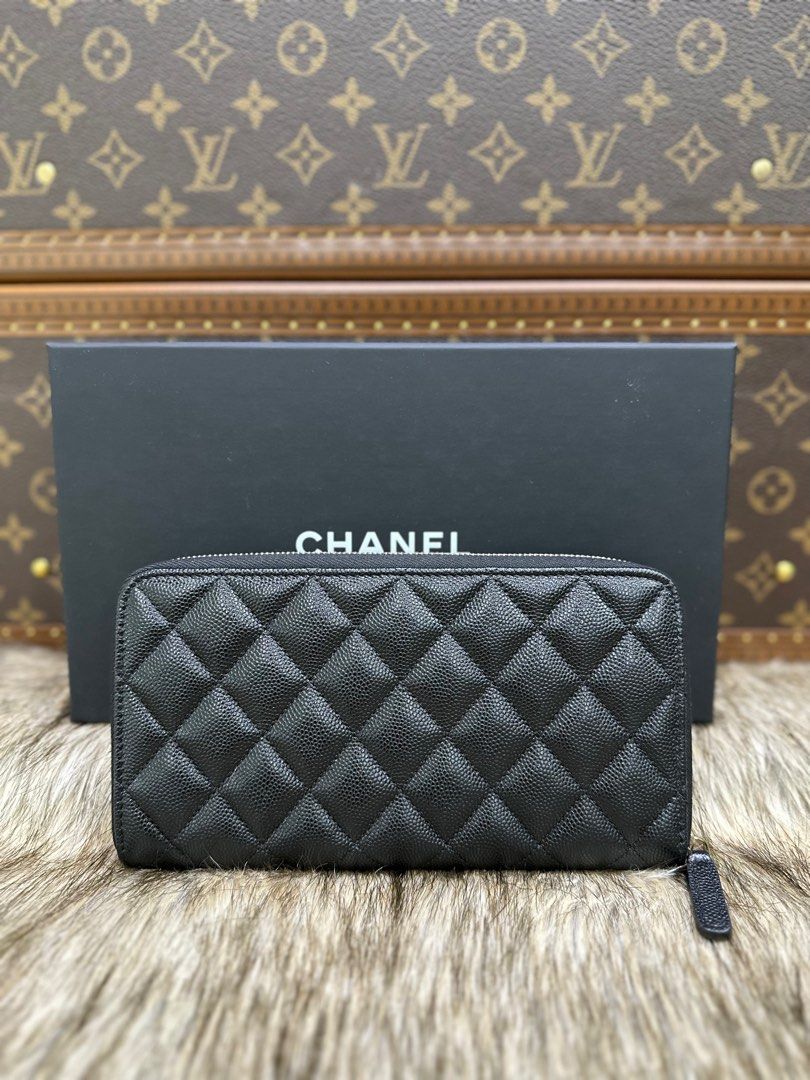 Chanel 23A Zippy Long Wallet Black Caviar Ghw