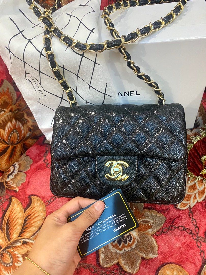 Chanel Mini Chanel bag caviar tas chanel noser chanel boy chanel tas branded handbag shoulder bag vintage shoulder chanel sling bag chanel tas hitam