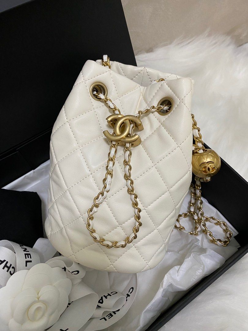 Chanel Pearl Crush Drawstring Mini Bucket Bag *Rare*, Luxury, Bags &  Wallets on Carousell
