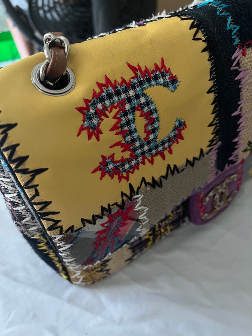 Chanel Limited Edition Multicolor Patchwork Jumbo Single Flap Bag