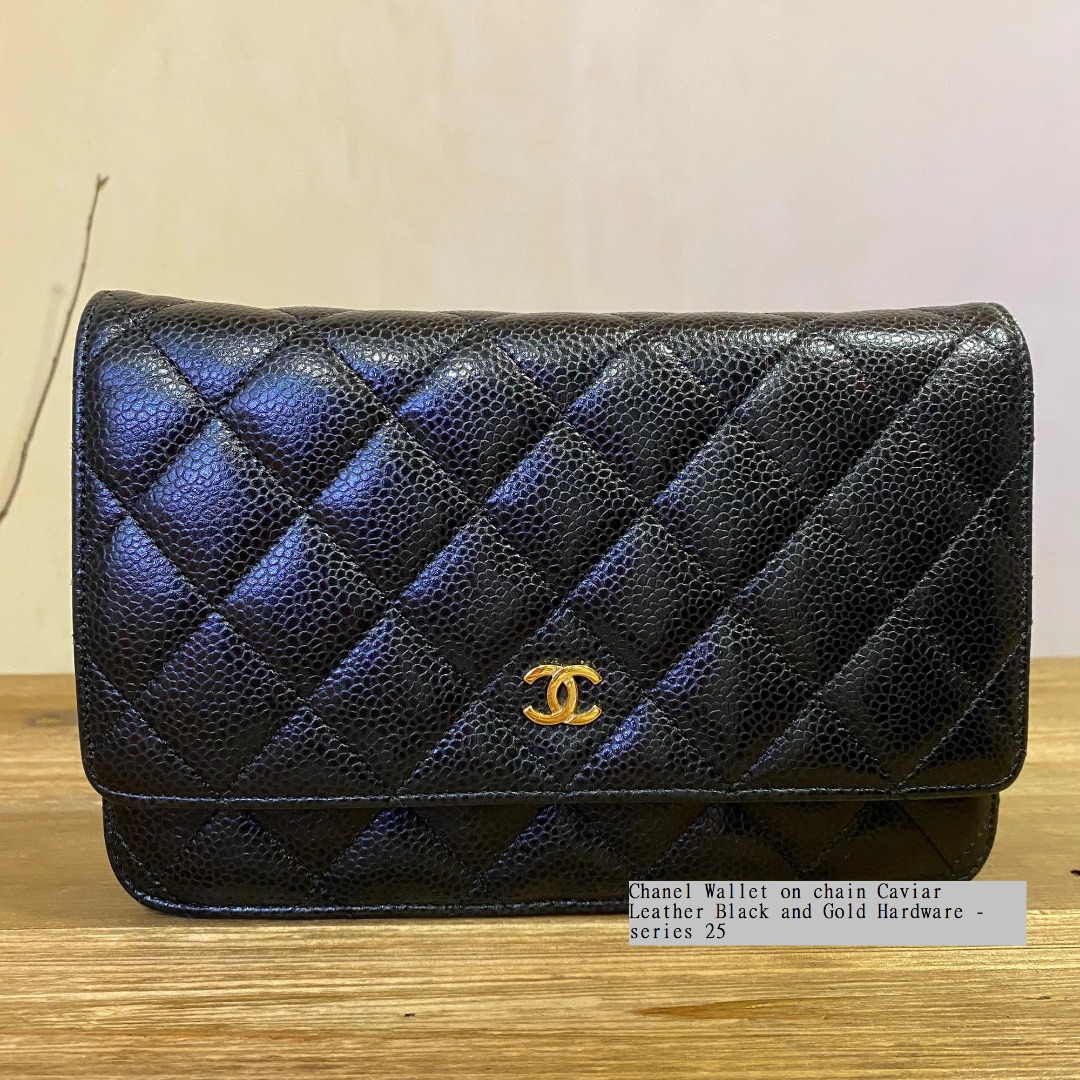 Chanel Wallet on chain Caviar Leather Black and Gold Hardware series